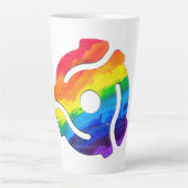 SlipperyJoe's plastic 45 RPM-recordadaptervibran Latte Mok (Voorkant)