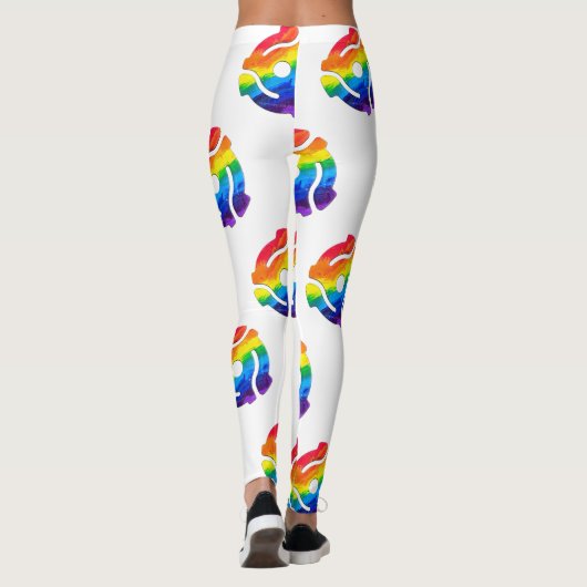 SlipperyJoe's plastic 45 RPM-recordadaptervibran Leggings (Achterkant)