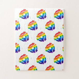 SlipperyJoe's plastic 45 RPM-recordadaptervibran Legpuzzel