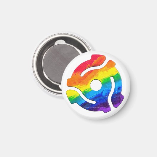 SlipperyJoe's plastic 45 RPM-recordadaptervibran Magneet (Voorkant / Achterkant)