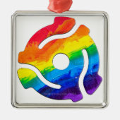 SlipperyJoe's plastic 45 RPM-recordadaptervibran Metalen Ornament (Voorkant)