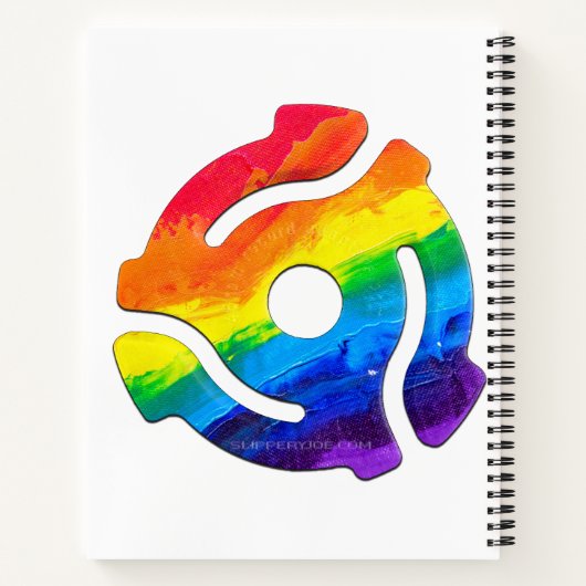 SlipperyJoe's plastic 45 RPM-recordadaptervibran Notitieboek (Achterkant)