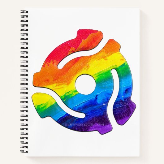 SlipperyJoe's plastic 45 RPM-recordadaptervibran Notitieboek (Voorkant)