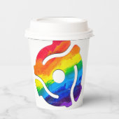 SlipperyJoe's plastic 45 RPM-recordadaptervibran Papieren Bekers (Voorkant)