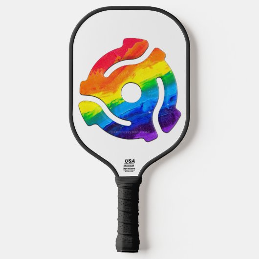 SlipperyJoe's plastic 45 RPM-recordadaptervibran Pickleball Paddle (Achterkant)