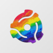 SlipperyJoe's plastic 45 RPM-recordadaptervibran Raamsticker (Vel)