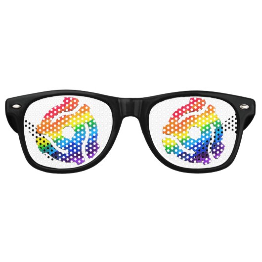 SlipperyJoe's plastic 45 RPM-recordadaptervibran Retro Zonnebril (Voorkant)