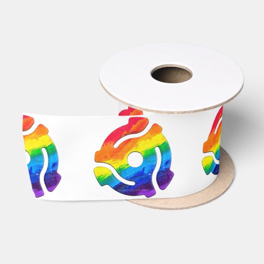 SlipperyJoe's plastic 45 RPM-recordadaptervibran Satijnen Lint (Spoel)
