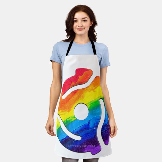 SlipperyJoe's plastic 45 RPM-recordadaptervibran Schort (Gedragen)