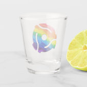 SlipperyJoe's plastic 45 RPM-recordadaptervibran Shot Glas (Achterkant)