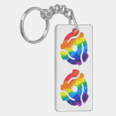 SlipperyJoe's plastic 45 RPM-recordadaptervibran Sleutelhanger (Voorkant Links)