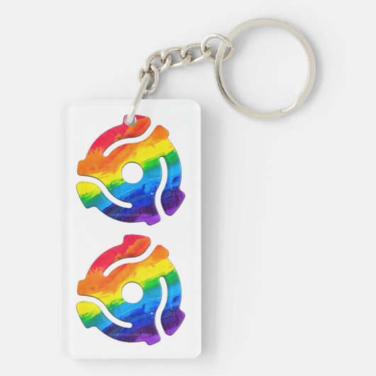 SlipperyJoe's plastic 45 RPM-recordadaptervibran Sleutelhanger (achterkant)