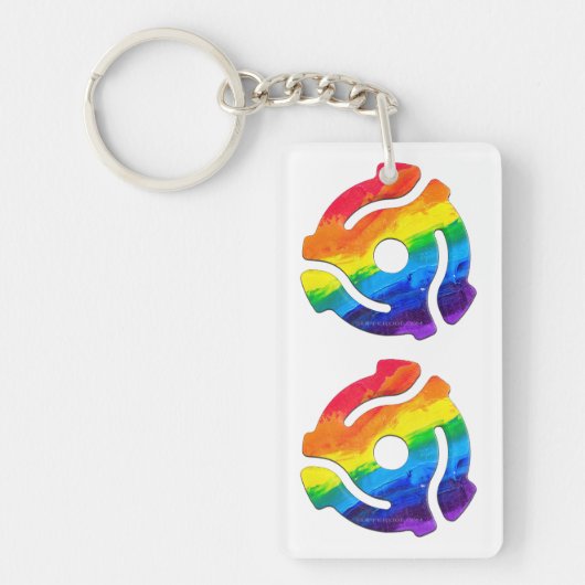 SlipperyJoe's plastic 45 RPM-recordadaptervibran Sleutelhanger (Voorkant)