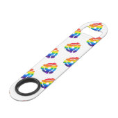 SlipperyJoe's plastic 45 RPM-recordadaptervibran Speed Flessenopener (Achterkant Gekanteld)