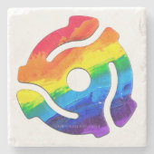 SlipperyJoe's plastic 45 RPM-recordadaptervibran Stenen Onderzetter (Voorkant)