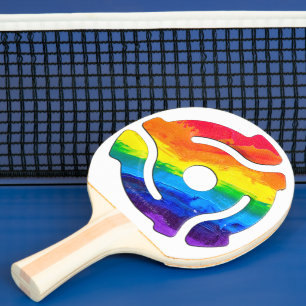 SlipperyJoe's plastic 45 RPM-recordadaptervibran Tafeltennisbatje