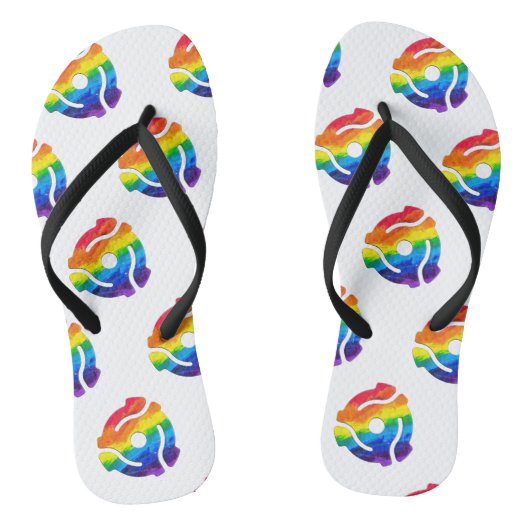 SlipperyJoe's plastic 45 RPM-recordadaptervibran Teenslippers (Voetbed)