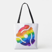 SlipperyJoe's plastic 45 RPM-recordadaptervibran Tote Bag (Achterkant)