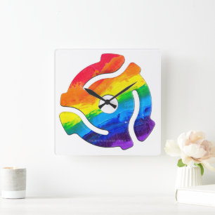 SlipperyJoe's plastic 45 RPM-recordadaptervibran Vierkante Klok