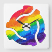 SlipperyJoe's plastic 45 RPM-recordadaptervibran Vierkante Klok (Voorkant)