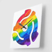 SlipperyJoe's plastic 45 RPM-recordadaptervibran Vierkante Klok (Hoek)