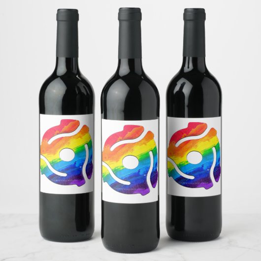 SlipperyJoe's plastic 45 RPM-recordadaptervibran Wijn Etiket (Flessen)