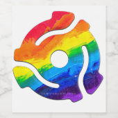 SlipperyJoe's plastic 45 RPM-recordadaptervibran Wijn Etiket (Enkel label)