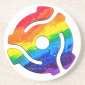 SlipperyJoe's plastic 45 RPM-recordadaptervibran Zandsteen Onderzetter (Voorkant)