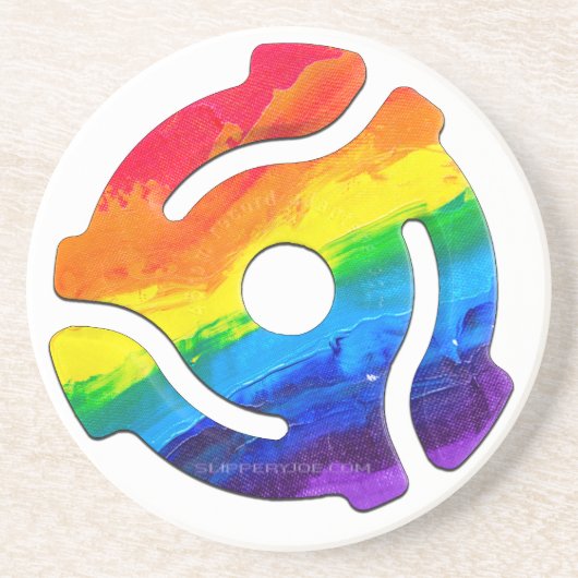 SlipperyJoe's plastic 45 RPM-recordadaptervibran Zandsteen Onderzetter (Voorkant)