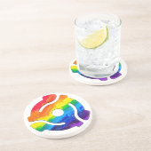 SlipperyJoe's plastic 45 RPM-recordadaptervibran Zandsteen Onderzetter (Zijkant)