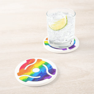 SlipperyJoe's plastic 45 RPM-recordadaptervibran Zandsteen Onderzetter