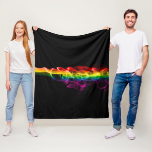 SlipperyJoe's pluim van regenboogenergie damp ving Fleece Deken