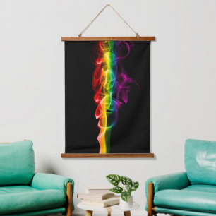 SlipperyJoe's pluim van regenboogenergie damp ving Hangend Wandkleed