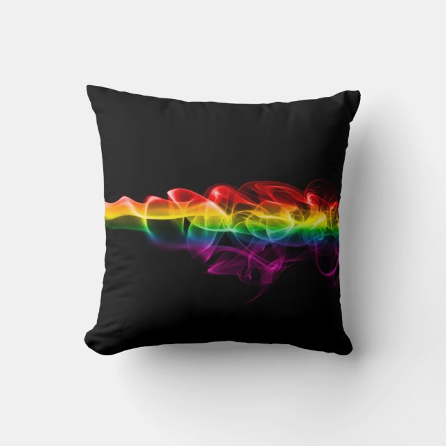 SlipperyJoe's pluim van regenboogenergie damp ving Kussen (Voorkant)