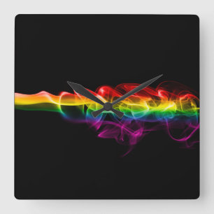 SlipperyJoe's pluim van regenboogenergie damp ving Vierkante Klok