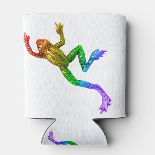 SlipperyJoe's Pride Frog beeldje Levendige kleuren Blikjeskoeler (Achterkant)