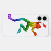 SlipperyJoe's Pride Frog beeldje Levendige kleuren iPhone Hoesje (Achterkant horizontaal)