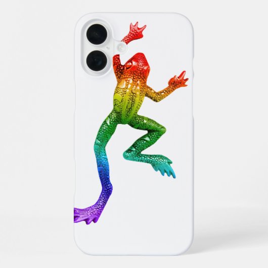 SlipperyJoe's Pride Frog beeldje Levendige kleuren iPhone Hoesje (Achterkant)