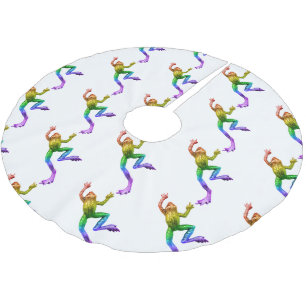 SlipperyJoe's Pride Frog beeldje Levendige kleuren Kerstboom Rok