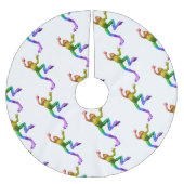 SlipperyJoe's Pride Frog beeldje Levendige kleuren Kerstboom Rok (Voorkant)