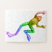 SlipperyJoe's Pride Frog beeldje Levendige kleuren Legpuzzel (Horizontaal)