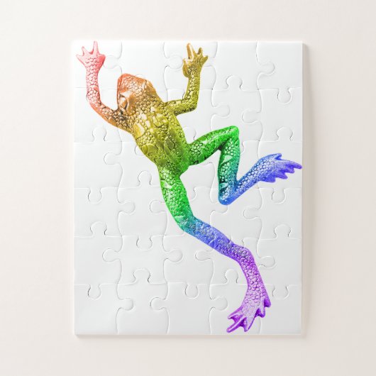 SlipperyJoe's Pride Frog beeldje Levendige kleuren Legpuzzel (Verticaal)