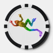 SlipperyJoe's Pride Frog beeldje Levendige kleuren Poker Chips (Voorkant)