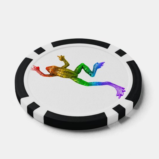 SlipperyJoe's Pride Frog beeldje Levendige kleuren Poker Chips (Enkel)