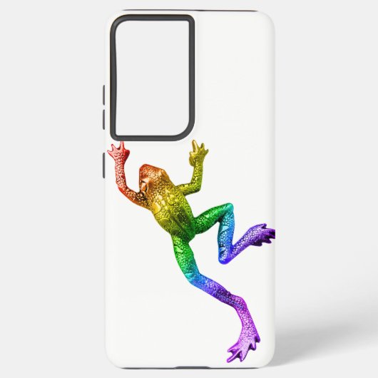 SlipperyJoe's Pride Frog beeldje Levendige kleuren Samsung Galaxy Hoesje (Achterkant)