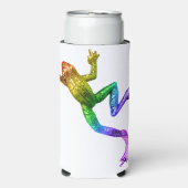 SlipperyJoe's Pride Frog beeldje Levendige kleuren Seltzer Blikjeskoeler (Seltzer Voorkant)