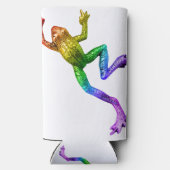 SlipperyJoe's Pride Frog beeldje Levendige kleuren Seltzer Blikjeskoeler (Achterkant)