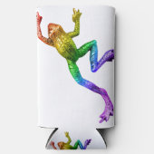 SlipperyJoe's Pride Frog beeldje Levendige kleuren Seltzer Blikjeskoeler (Voorkant)