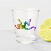 SlipperyJoe's Pride Frog beeldje Levendige kleuren Shot Glas (Voorkant)