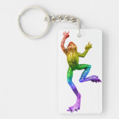 SlipperyJoe's Pride Frog beeldje Levendige kleuren Sleutelhanger (Voorkant)